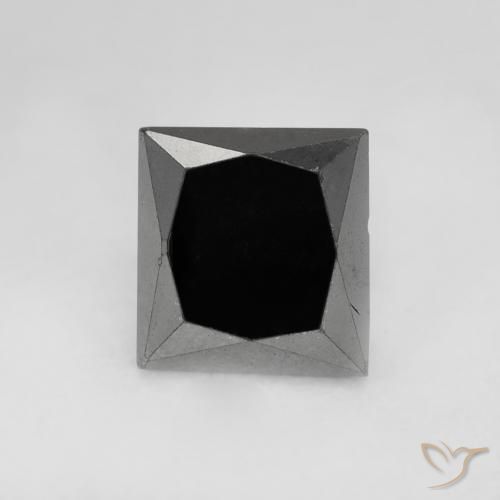 0.99ct 자연스러운 검은색 다이아몬드, 정사각형, 불투명체