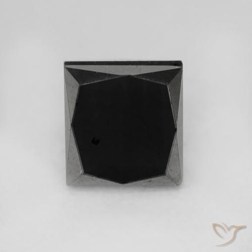 1.09ct 자연스러운 검은색 다이아몬드, 정사각형, 불투명체