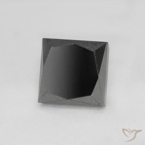 0.98캐럿 천연 검은색 다이아몬드, 정사각형, 불투명체