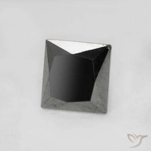 1.04캐럿 천연 검은색 다이아몬드, 정사각형, 불투명체