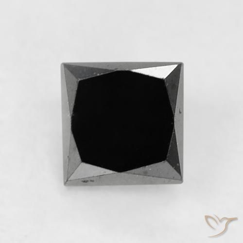 0.29ct 자연스러운 검은색 다이아몬드, 정사각형, 불투명체