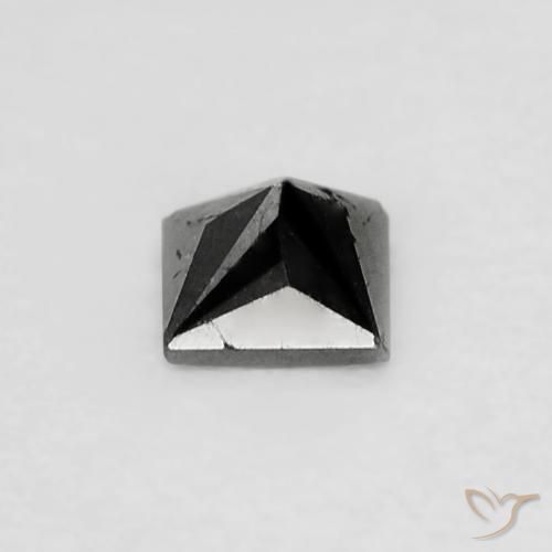 0.12캐럿 천연 검은색 다이아몬드, 정사각형, 불투명체