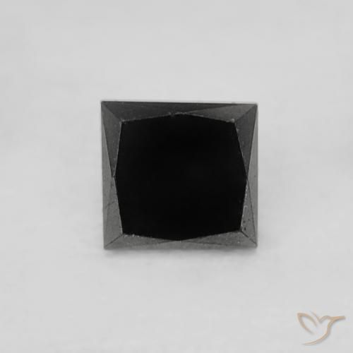 0.18ct 자연스러운 검은색 다이아몬드, 정사각형, 불투명체