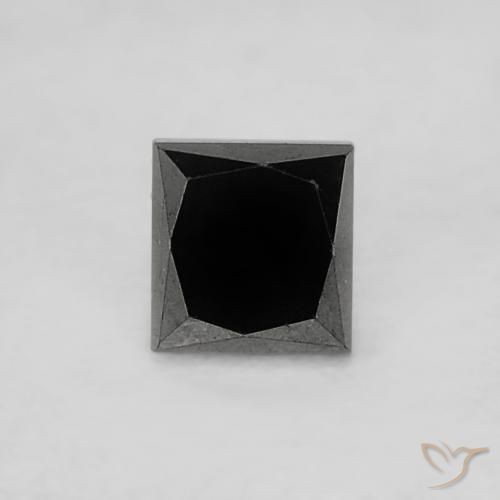 0.19캐럿 천연 검정색 다이아몬드, 스퀘어, 2.7×2.6 mm, 불투명체