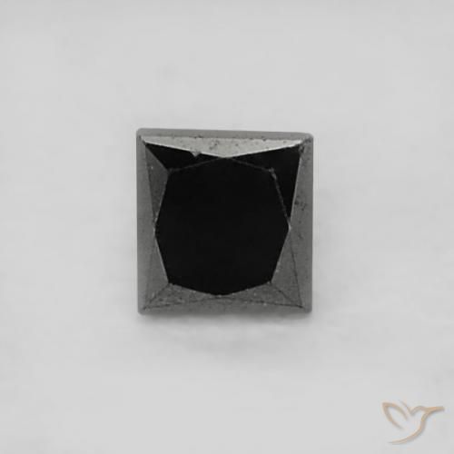 0.07ct 자연스러운 검은색 다이아몬드, 정사각형, 불투명체