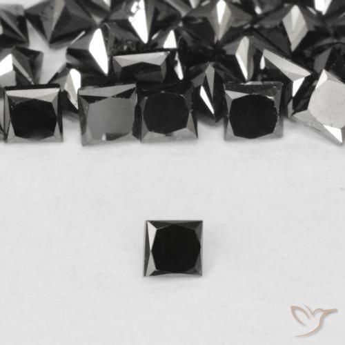 0.10ct 자연스러운 검은색 다이아몬드, 정사각형, 불투명체