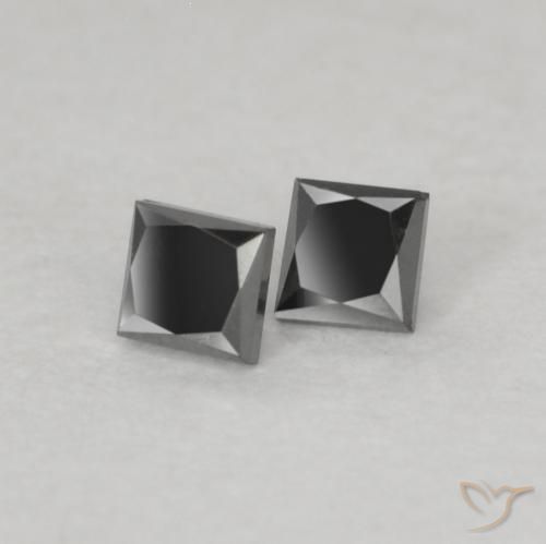 0.13캐럿 천연 검은색 다이아몬드 보석, 정사각형, 불투명체