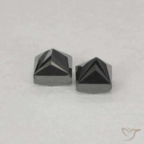 0.13캐럿 천연 검은색 다이아몬드 보석, 정사각형, 불투명체