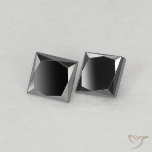 0.12캐럿 천연 검은색 다이아몬드 보석, 정사각형, 불투명체