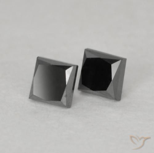 0.19캐럿 천연 검은색 다이아몬드 보석, 정사각형, 불투명체