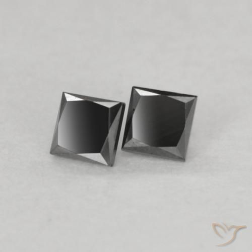 0.13캐럿 천연 검은색 다이아몬드 보석, 정사각형, 불투명체