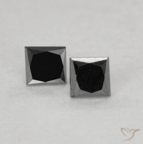 0.16캐럿 천연 검은색 다이아몬드 보석, 정사각형, 불투명체