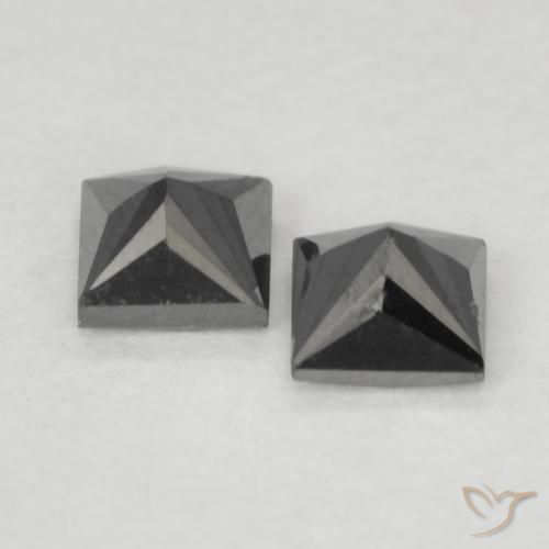 0.23캐럿 천연 검은색 다이아몬드 보석, 정사각형, 불투명체