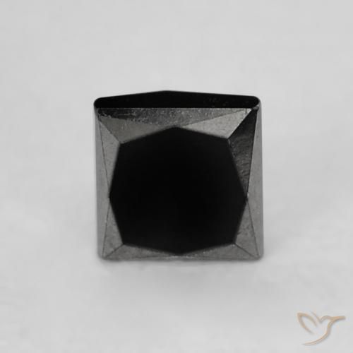 0.25ct 자연스러운 검은색 다이아몬드, 정사각형, 불투명체