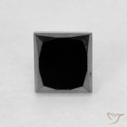 0.23ct 자연스러운 검은색 다이아몬드, 정사각형, 불투명체