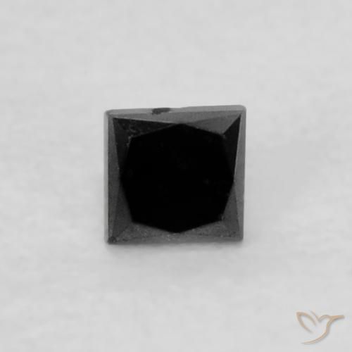 0.06캐럿 천연 검은색 다이아몬드, 정사각형, 불투명체