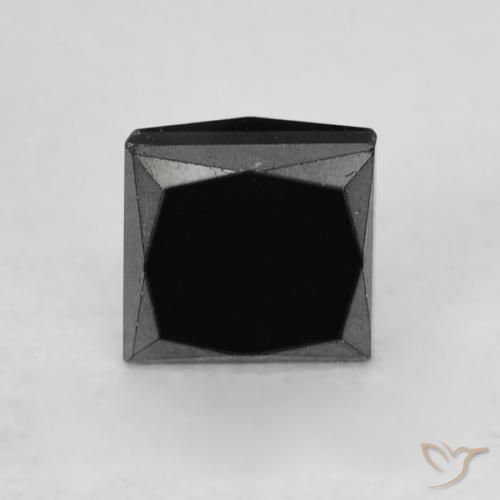 0.42ct 자연스러운 검은색 다이아몬드, 정사각형, 불투명체