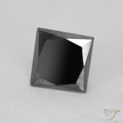0.16ct 자연스러운 검은색 다이아몬드, 정사각형, 불투명체