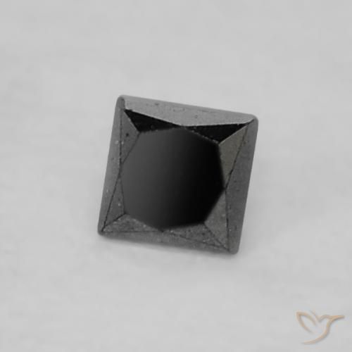 0.07ct 자연스러운 검은색 다이아몬드, 정사각형, 불투명체
