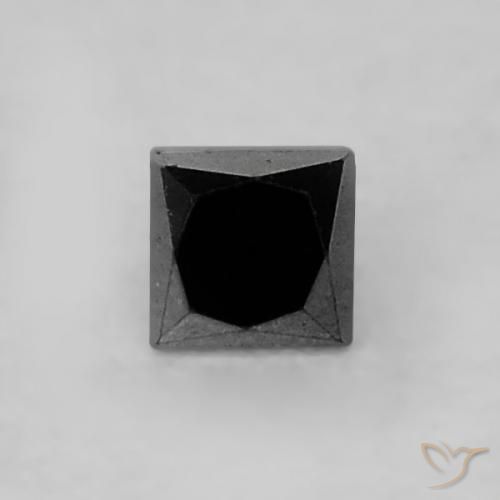 0.07캐럿 천연 검은색 다이아몬드, 정사각형, 불투명체