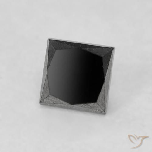 0.27ct 자연스러운 검은색 다이아몬드, 정사각형, 불투명체