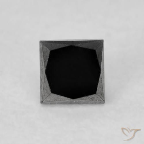 0.27캐럿 천연 검은색 다이아몬드, 정사각형, 불투명체