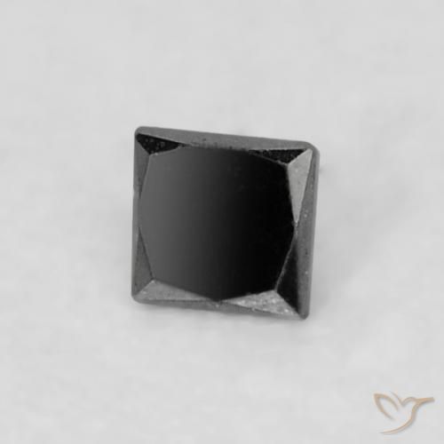 0.04ct 자연스러운 검은색 다이아몬드, 정사각형, 불투명체