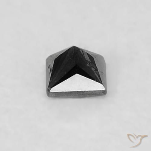 0.04캐럿 천연 검은색 다이아몬드, 정사각형, 불투명체