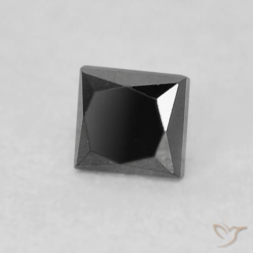 0.14ct 자연스러운 검은색 다이아몬드, 정사각형, 불투명체