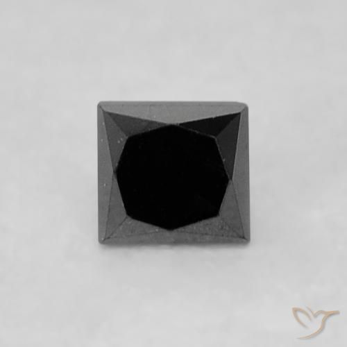 0.14캐럿 천연 검은색 다이아몬드, 정사각형, 불투명체