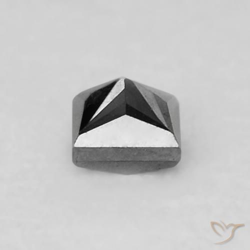 0.14캐럿 천연 검은색 다이아몬드, 정사각형, 불투명체
