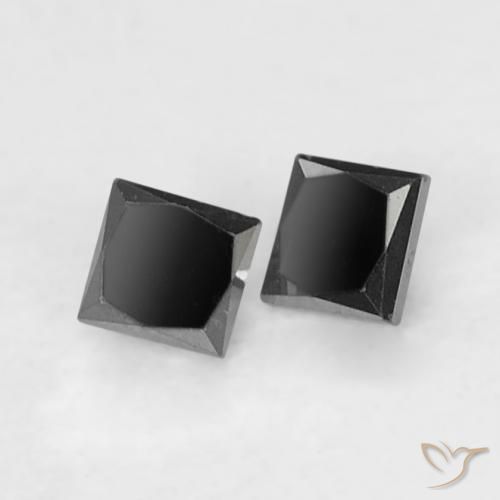 0.11캐럿 천연 검은색 다이아몬드 보석, 정사각형, 불투명체