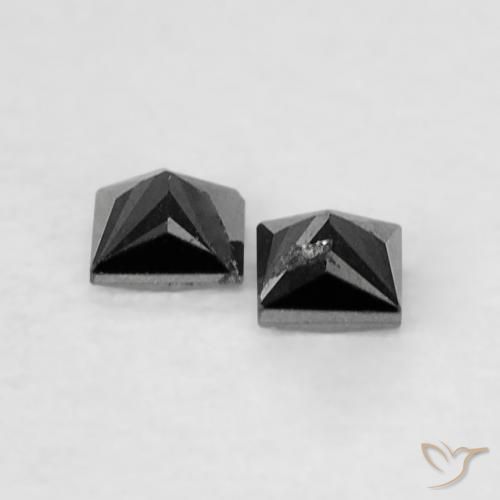 0.11캐럿 천연 검은색 다이아몬드 보석, 정사각형, 불투명체