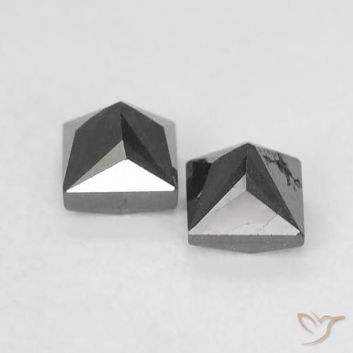 0.35캐럿 천연 검은색 다이아몬드 보석, 정사각형, 불투명체