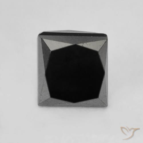 0.40ct 자연스러운 검은색 다이아몬드, 정사각형, 불투명체