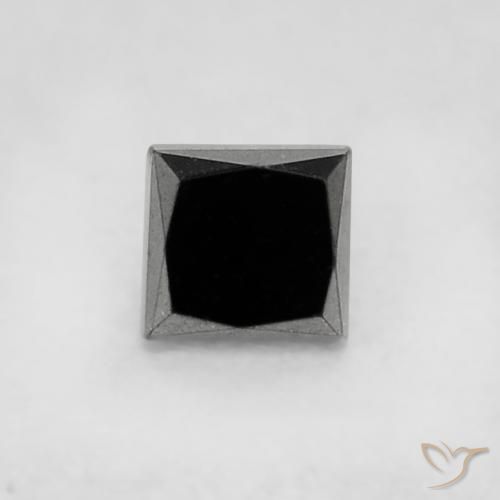 0.17ct 자연스러운 검은색 다이아몬드, 정사각형, 불투명체