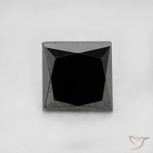0.35ct 자연스러운 검은색 다이아몬드, 정사각형, 불투명체