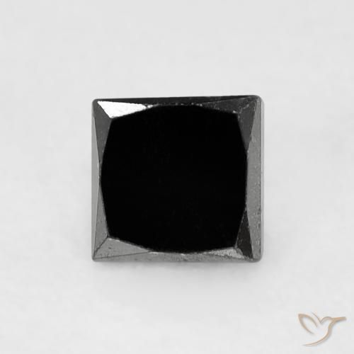 0.42ct 자연스러운 검은색 다이아몬드, 정사각형, 불투명체