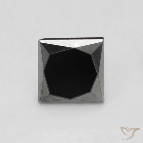 0.34ct 자연스러운 검은색 다이아몬드, 정사각형, 불투명체