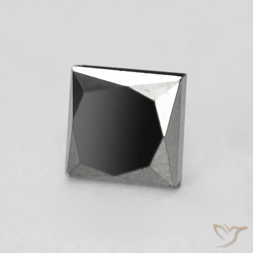 0.34캐럿 천연 검은색 다이아몬드, 정사각형, 불투명체