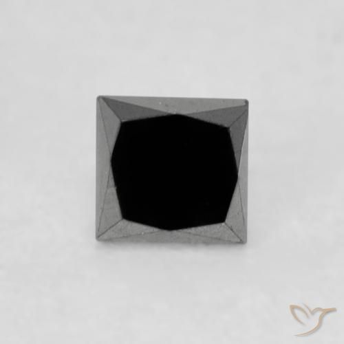 0.19ct 자연스러운 검은색 다이아몬드, 정사각형, 불투명체