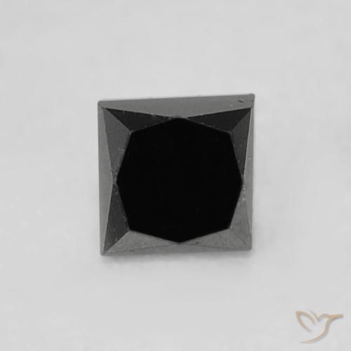 0.15ct 자연스러운 검은색 다이아몬드, 정사각형, 불투명체