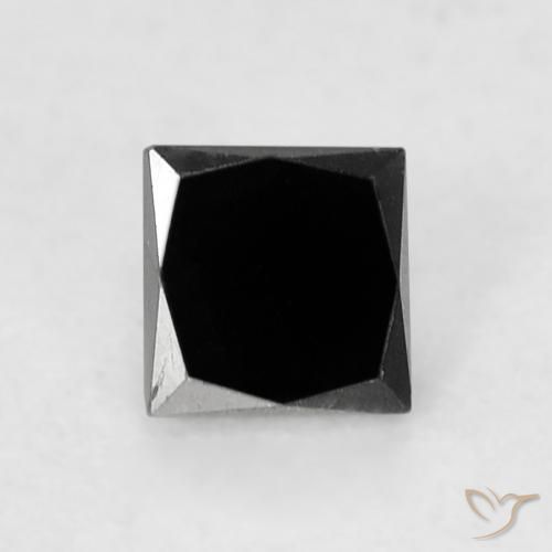 0.29ct 자연스러운 검은색 다이아몬드, 정사각형, 불투명체