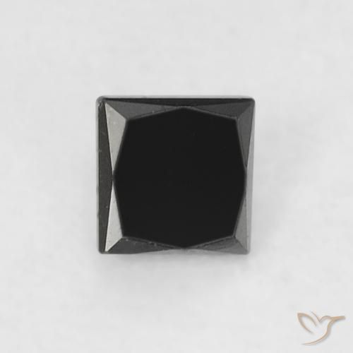 0.12ct 자연스러운 검은색 다이아몬드, 정사각형, 불투명체