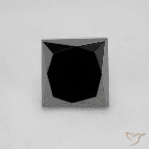0.24ct 자연스러운 검은색 다이아몬드, 정사각형, 불투명체