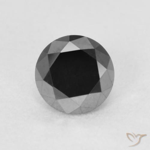 0.22ct 자연스러운 검은색 다이아몬드, 둥근, 불투명체