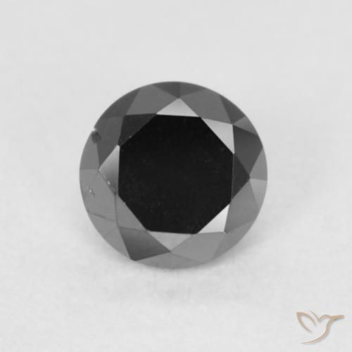 0.22ct 자연스러운 검은색 다이아몬드, 둥근, 불투명체