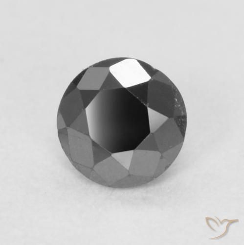 0.21ct 자연스러운 검은색 다이아몬드, 둥근, 불투명체