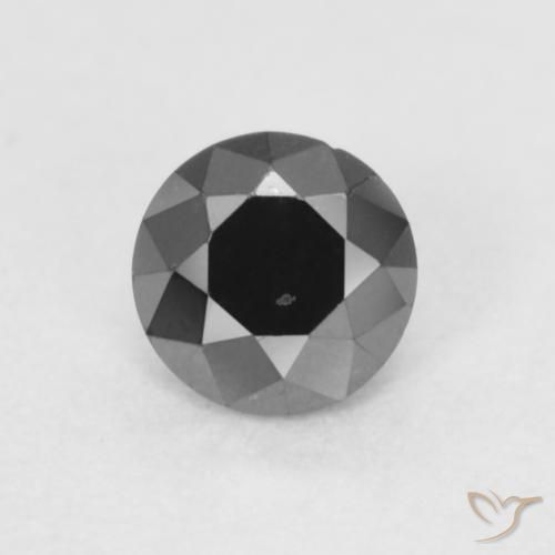 0.21ct 자연스러운 검은색 다이아몬드, 둥근, 불투명체