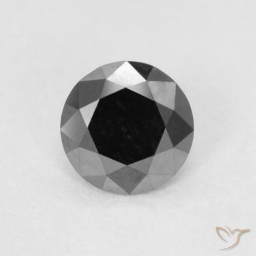 0.17ct 자연스러운 검은색 다이아몬드, 둥근, 불투명체